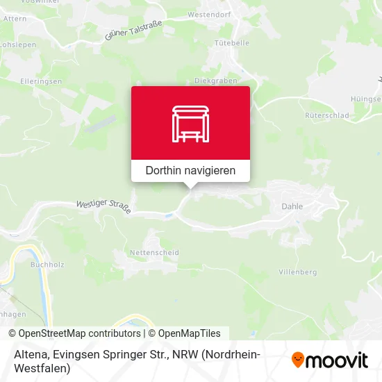 Altena, Evingsen Springer Str. Karte