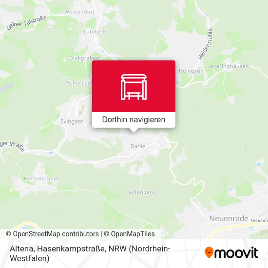 Altena, Hasenkampstraße Karte