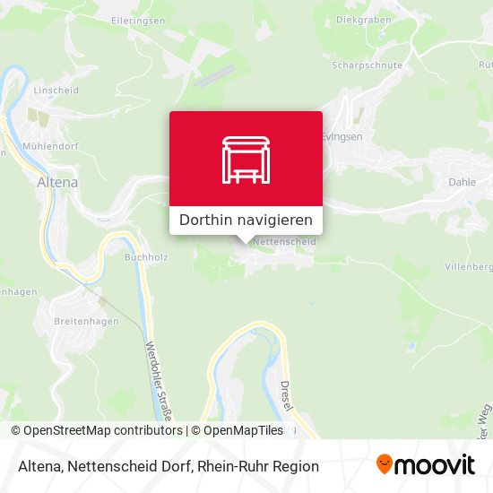 Altena, Nettenscheid Dorf Karte