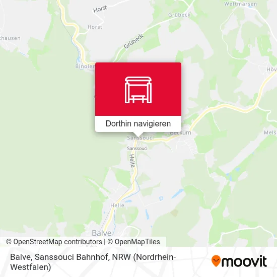 Balve, Sanssouci Bahnhof Karte