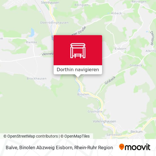 Balve, Binolen Abzweig Eisborn Karte