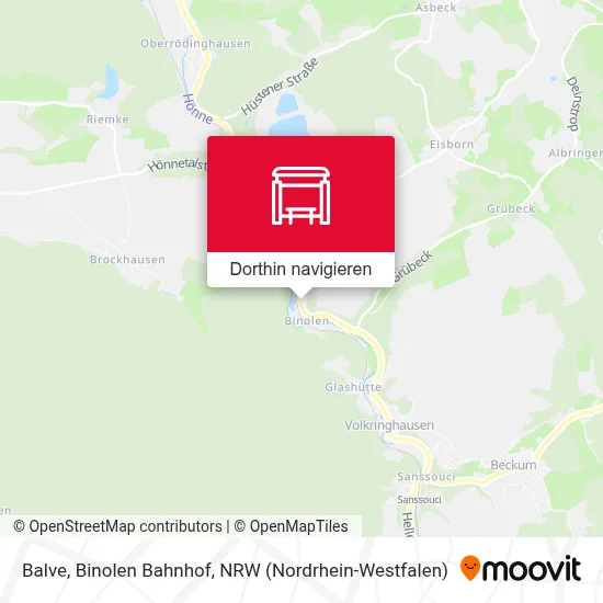 Balve, Binolen Bahnhof Karte