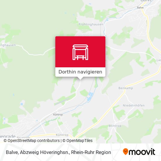 Balve, Abzweig Höveringhsn. Karte