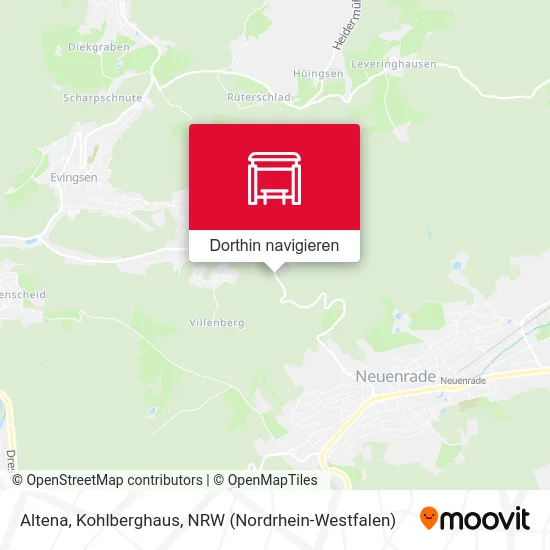 Altena, Kohlberghaus Karte