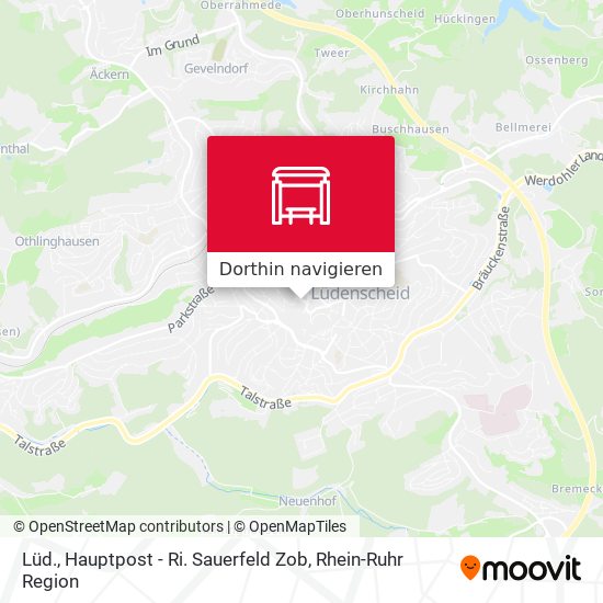 Lüd., Hauptpost - Ri. Sauerfeld Zob Karte