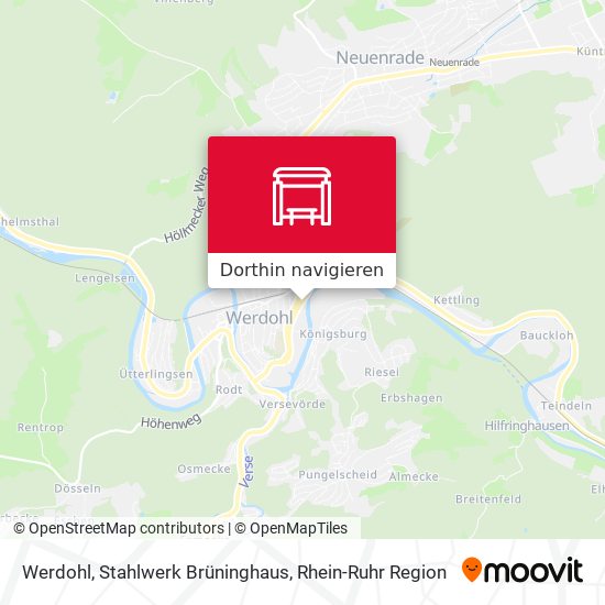 Werdohl, Stahlwerk Brüninghaus Karte