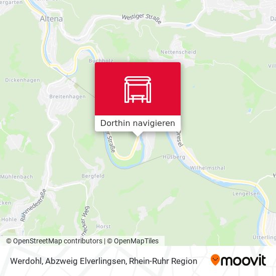 Werdohl, Abzweig Elverlingsen Karte