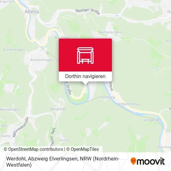 Werdohl, Abzweig Elverlingsen Karte