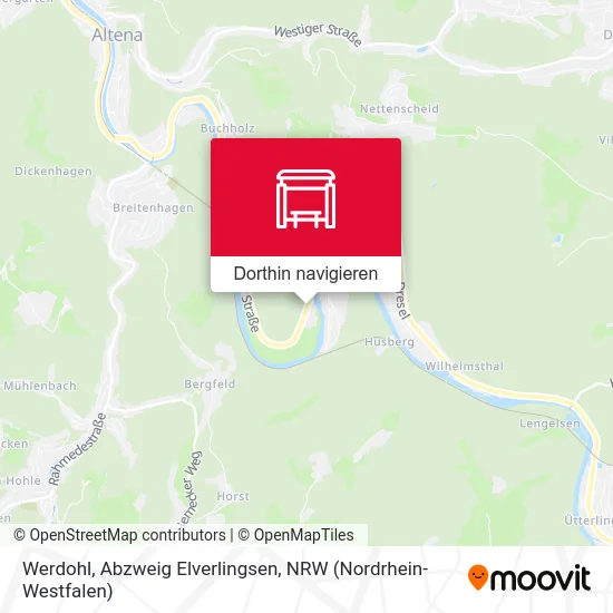 Werdohl, Abzweig Elverlingsen Karte