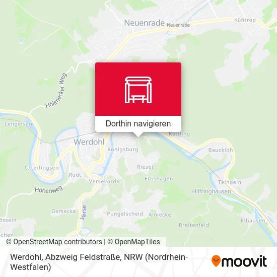 Werdohl, Abzweig Feldstraße Karte