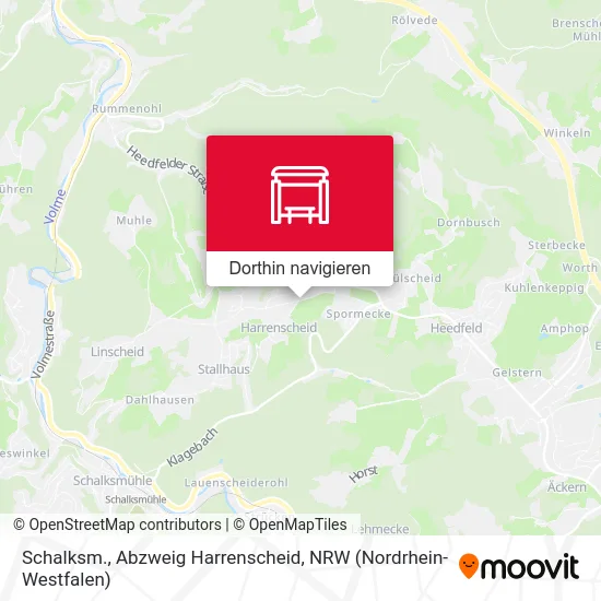 Schalksm., Abzweig Harrenscheid Karte