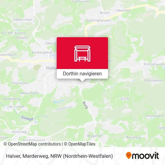 Halver, Marderweg Karte