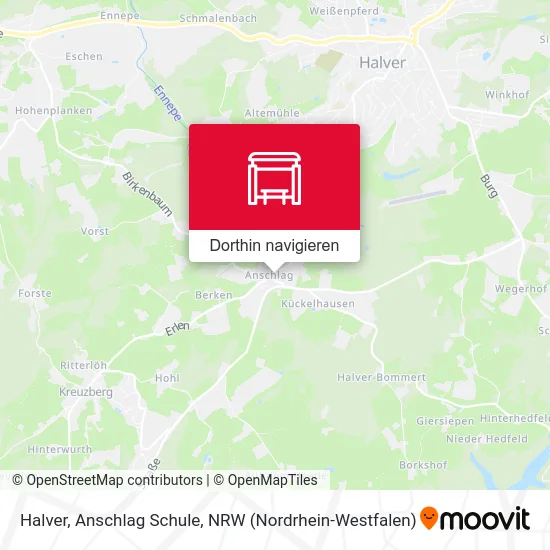 Halver, Anschlag Schule Karte