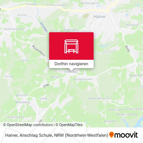 Halver, Anschlag Schule Karte