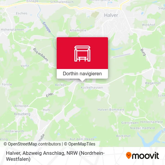 Halver, Abzweig  Anschlag Karte