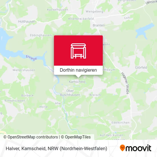 Halver, Kamscheid Karte