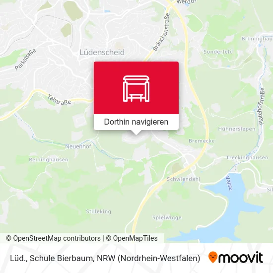 Lüd., Schule Bierbaum Karte