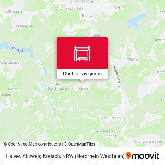 Halver, Abzweig Kreisch Karte