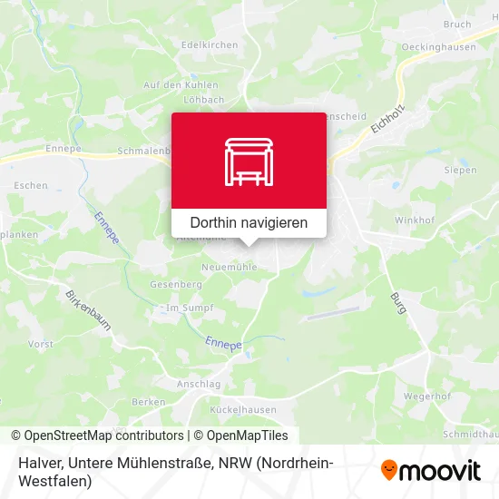 Halver, Untere Mühlenstraße Karte