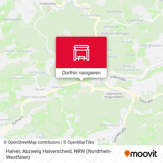 Halver, Abzweig Halverscheid Karte