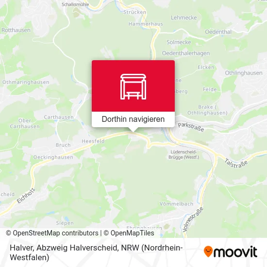 Halver, Abzweig Halverscheid Karte