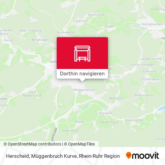 Herscheid, Müggenbruch Kurve Karte