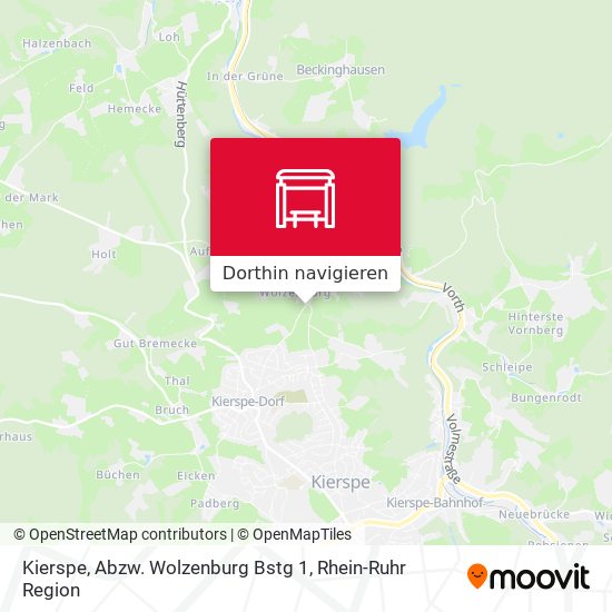 Kierspe, Abzw. Wolzenburg Bstg 1 Karte
