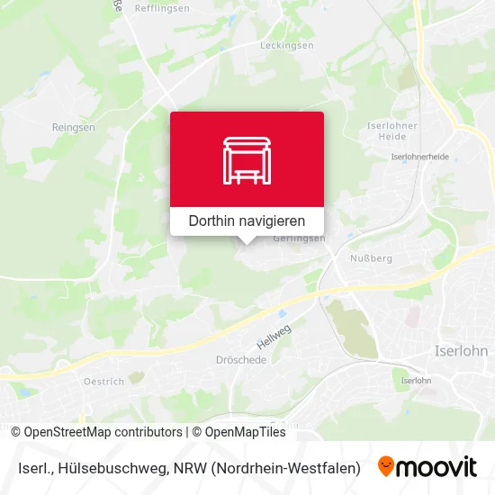 Iserl., Hülsebuschweg Karte