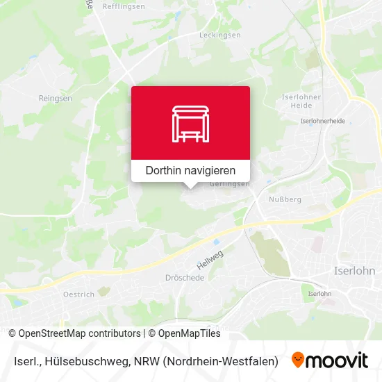 Iserl., Hülsebuschweg Karte