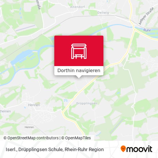 Iserl., Drüpplingsen Schule Karte