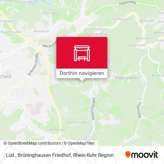 Lüd., Brüninghausen Friedhof Karte