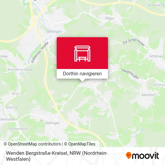 Wenden Bergstraße-Kreisel Karte