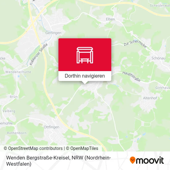 Wenden Bergstraße-Kreisel Karte