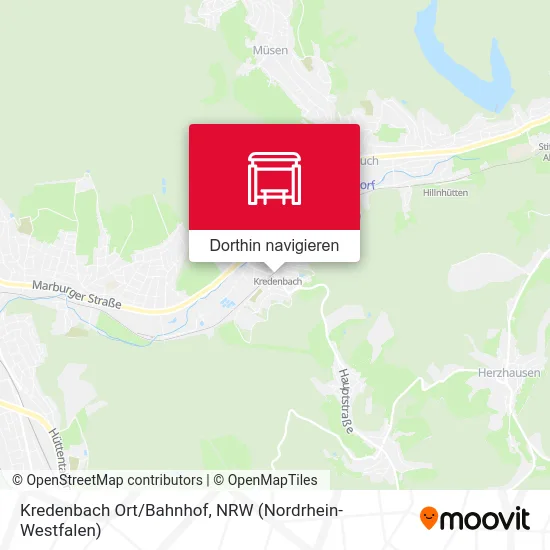 Kredenbach Ort/Bahnhof Karte