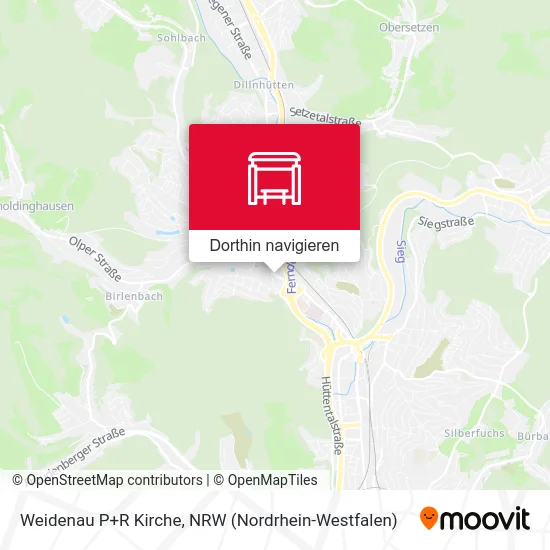 Weidenau P+R Kirche Karte