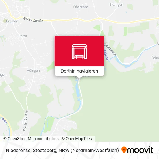 Niederense, Steetsberg Karte