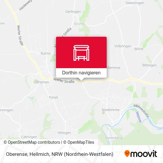 Oberense, Hellmich Karte