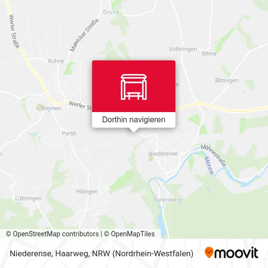 Niederense, Haarweg Karte