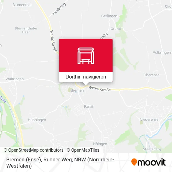 Bremen (Ense), Ruhner Weg Karte