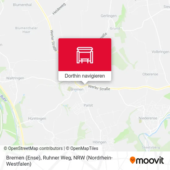 Bremen (Ense), Ruhner Weg Karte