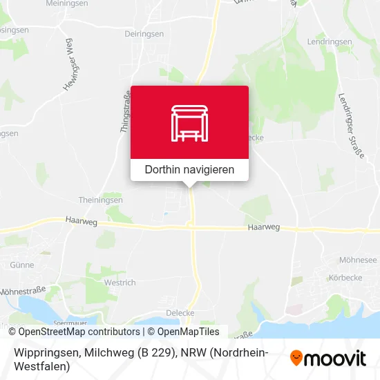 Wippringsen, Milchweg (B 229) Karte