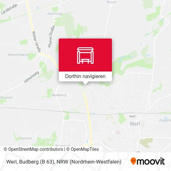 Werl, Budberg (B 63) Karte