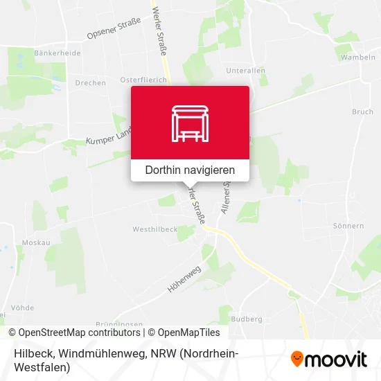 Hilbeck, Windmühlenweg Karte