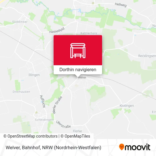 Welver, Bahnhof Karte