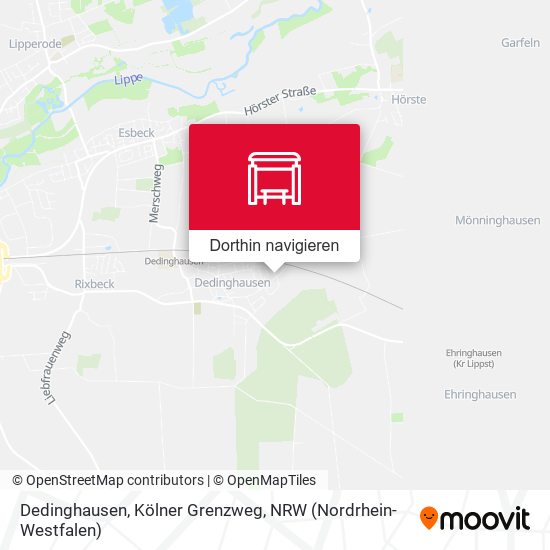 Dedinghausen, Kölner Grenzweg Karte