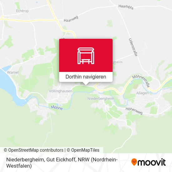 Niederbergheim, Gut Eickhoff Karte