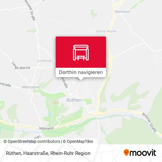 Rüthen, Haarstraße Karte