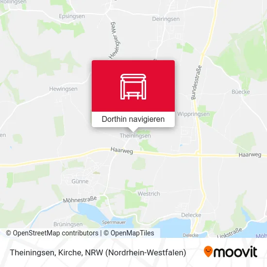 Theiningsen, Kirche Karte
