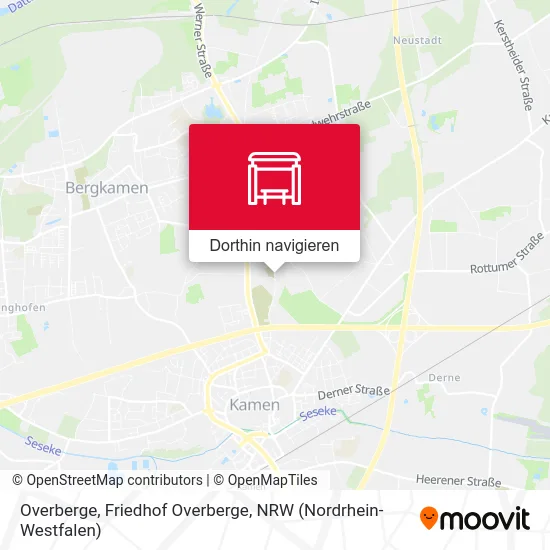 Overberge, Friedhof Overberge Karte