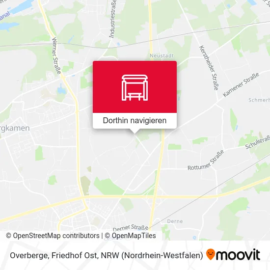 Overberge, Friedhof Ost Karte